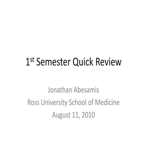 1st Semester Quick Review