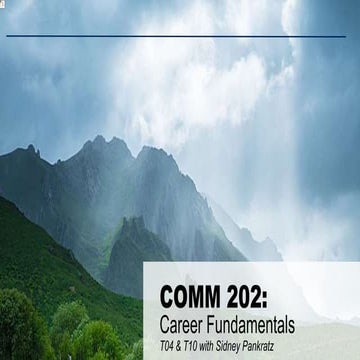 COMM 202 - Sections T04&T10 - Sept 10th & 12th, 2018