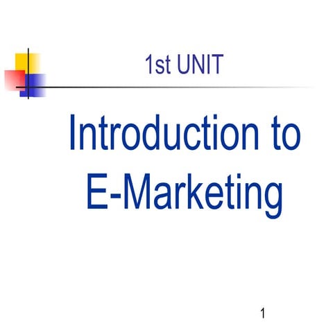 Introduction to Digital e-marketing management