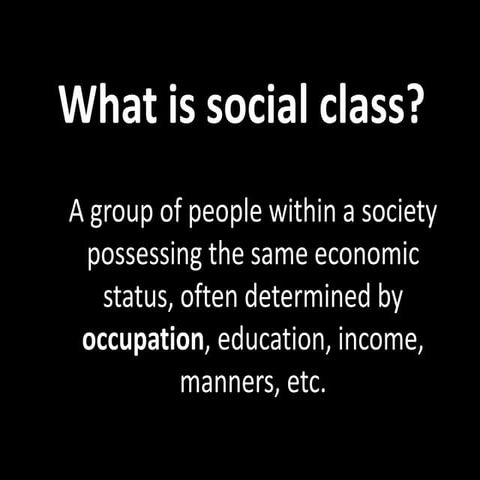 1st year lecture 3 social class october 2016