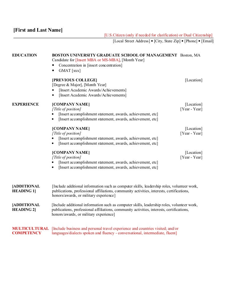 1st year mba resume template 1st resume template