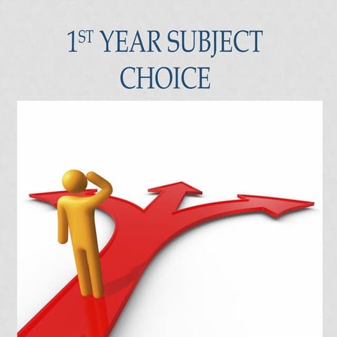 1st year subject choice 2018