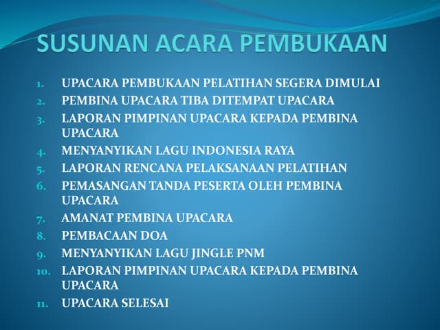 Susunan acara apel pagi