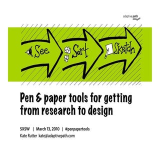 Pen & Paper Tools for getting from ...