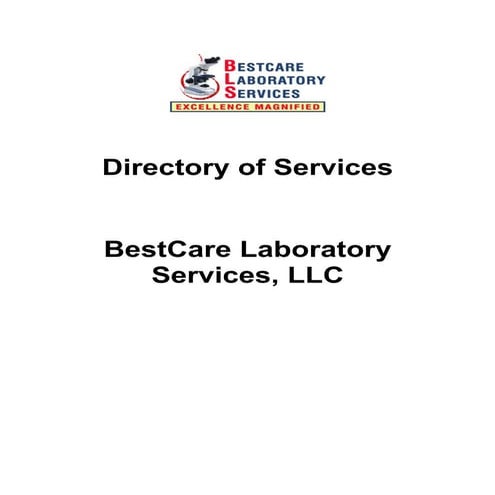 BestCare Laboratory, Client Manual