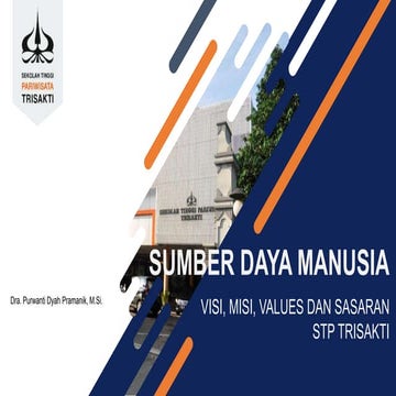 SDM D4HTL - VISI, MISI, VALUES STPT