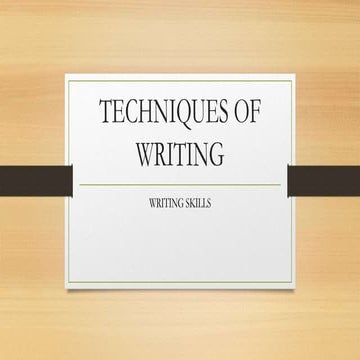 1 Techniques of writing