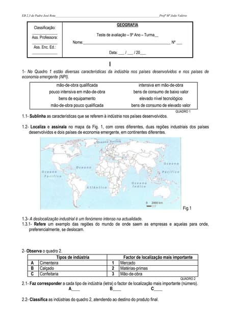1º teste   set - 8ºano