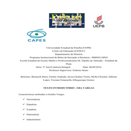1 texto introdutório  era vargas, ditadura militar, impeachment de collor e d...