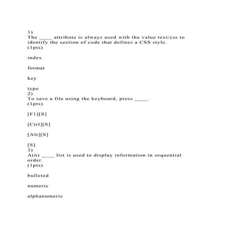 1)The ____ attribute is always used with the value textcss to i.docx