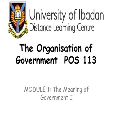 1 the organisation of government  pos 113 module 1 powerpoint