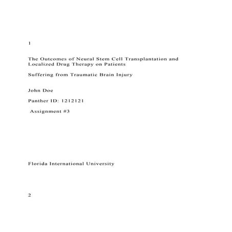Cell based therapy for traumatic brain injury | PPTX