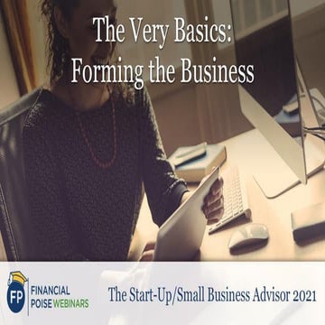 The Very Basics: Forming the Business (Series: The Start-Up/Forming the Busin...