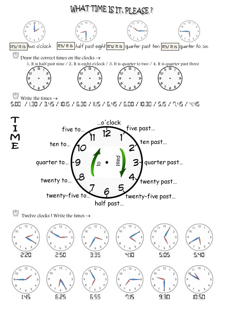1 time worksheet