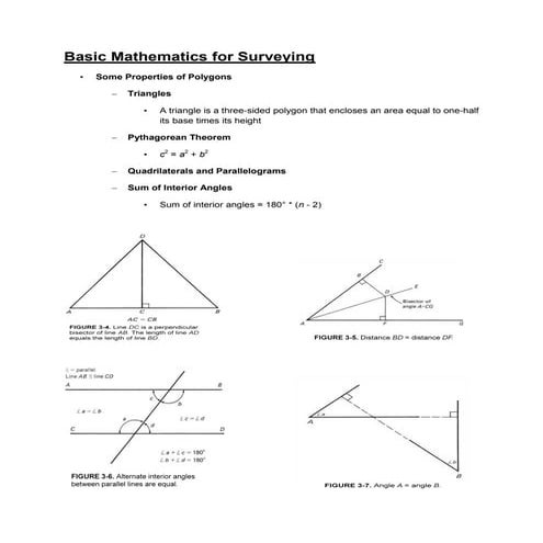 s2 2 tutorial notes basic mathematics for surveying | PDF