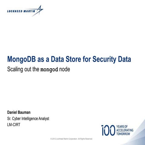 Leveraging MongoDB as a Data Store for Security Data