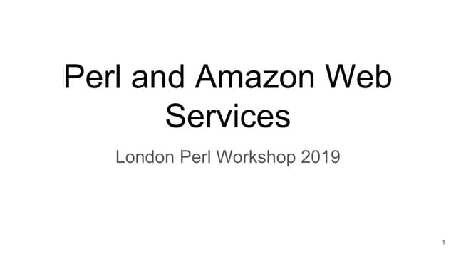 Perl and Amazon Web Services