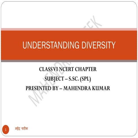 cbse class 6th civics chapter 1-Understanding diversity