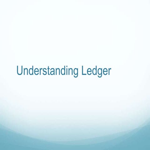 1 understanding ledger