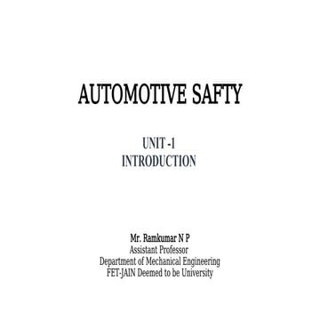 1 Unit 1 automotive safety introduction in present trends