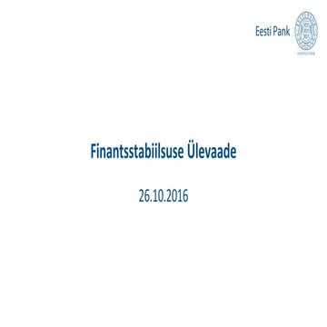 Finantsstabiilsuse Ülevaade 2/2016