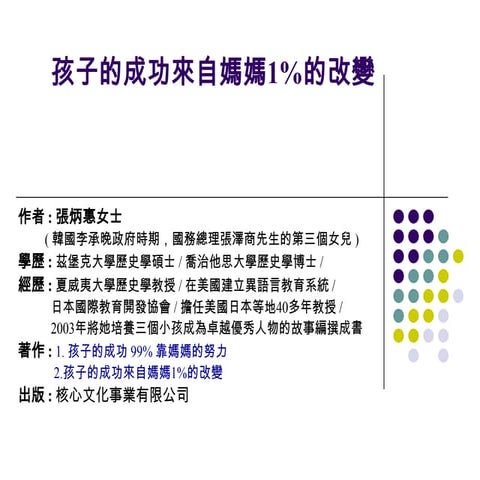 孩子的成功來自媽媽1%的改變