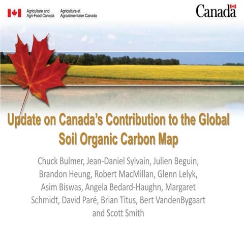 Update on Canada’s Contribution to the Global Soil Organic Carbon Map