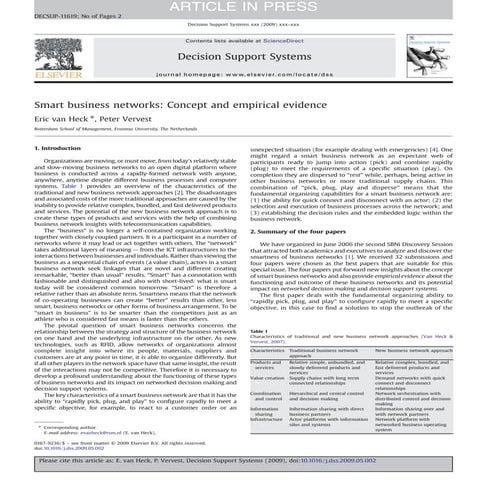 Smart Business Networks: Concepts and Empirical Evidence