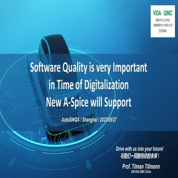 Software Quality is very Important  in Time of Digitalization New A-Spice wil...