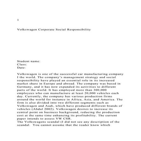 1Volkswagen Corporate Social Responsibility.docx