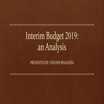 Budget analysis 2019