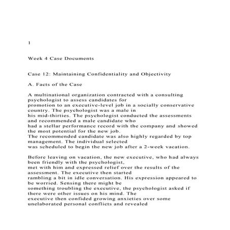 1  Week 4 Case Documents  Case 12 Maintaining Con.docx