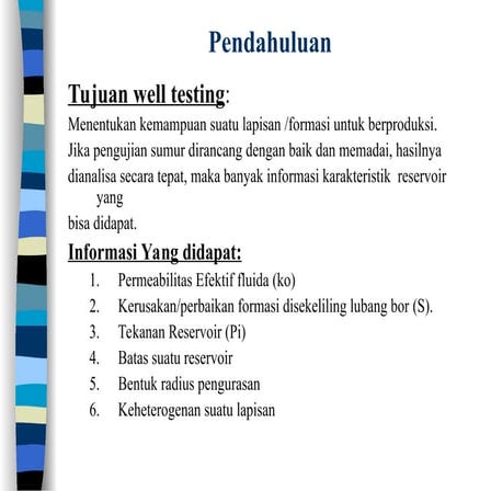 1 Well Testing Pendahuluan Pendahuluan Pendahuluan | PPT