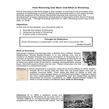 1 what is rovering and rovering was born