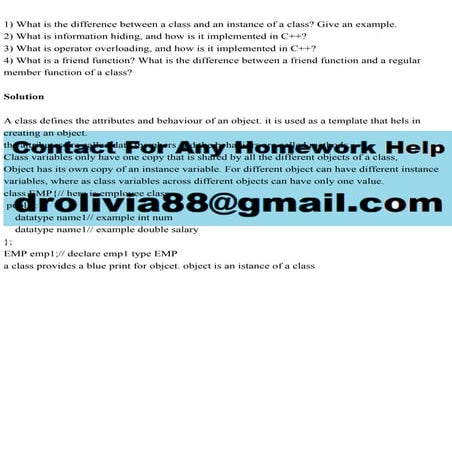 1) What is the difference between a class and an instance of a class.pdf