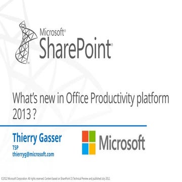 1_what_new_SP2013 includes best practice methodology