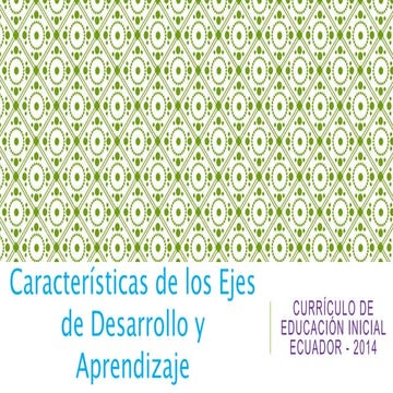 Características de los ejes de desarrollo y aprendizaje