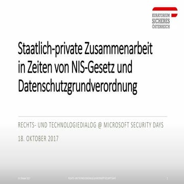 Wolfgang Rosenkranz | Staatlich-private Zusammenarbeit in Zeiten von NIS-Gesetz und DSGVO