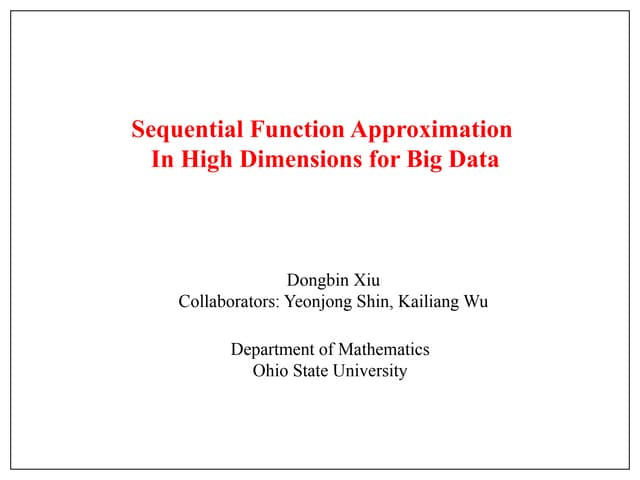 Program on Quasi-Monte Carlo and High-Dimensional Sampling Methods for Applie...