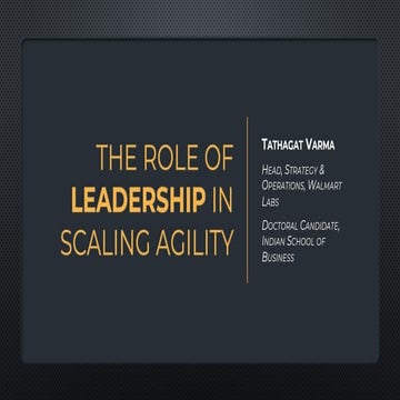 The Role of Leadership in Scaling Agility
