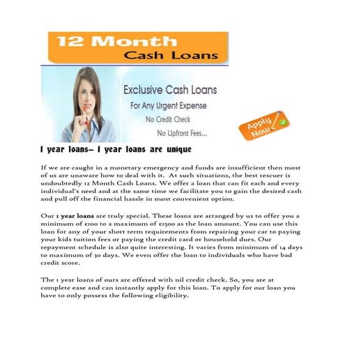 1 year loans