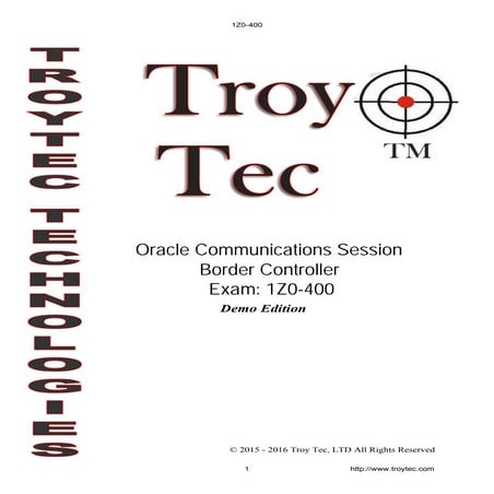 1Z0-400 Exam-Oracle Communications Session Border Controller