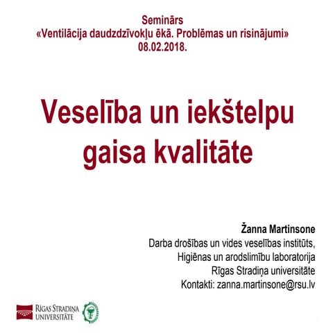 Iekštelpu gaisa kvalitāte un ventilācija | PDF