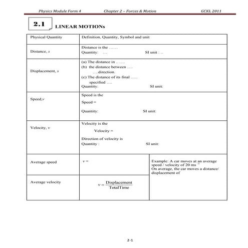 2.0 forces and motion