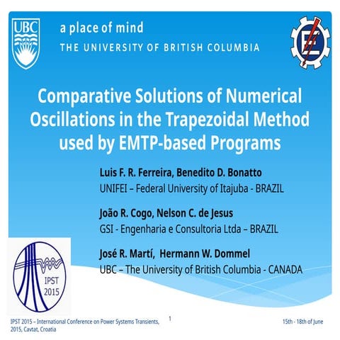 2-0_Solução de Oscilações Numéricas EMTP_0.pptx