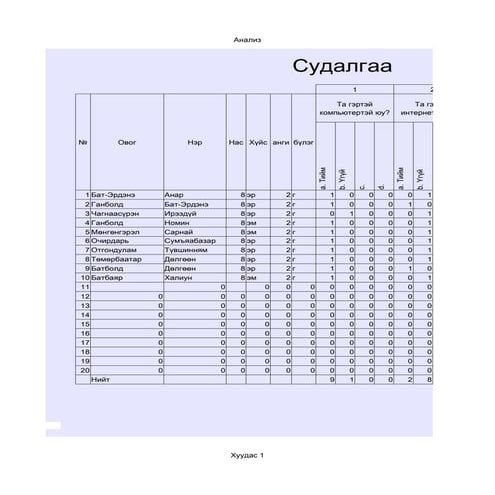 цахим судалгаа 2 г