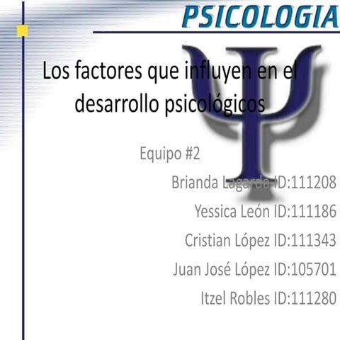 2. 11 am  factores que influyen en el desarrollo psicológico