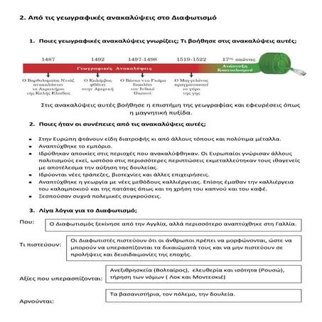 2. Από τις γεωγραφικές ανακαλύψεις στο διαφωτισμό