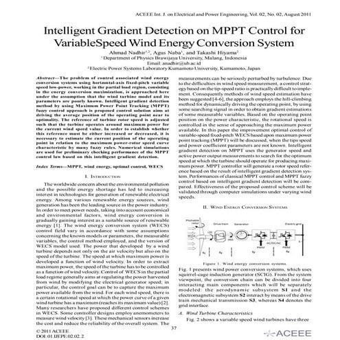 Intelligent Gradient Detection on MPPT Control for VariableSpeed Wind Energy ...