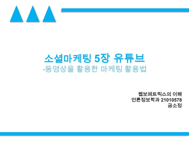 소셜마케팅 5장 유투브마케팅활용